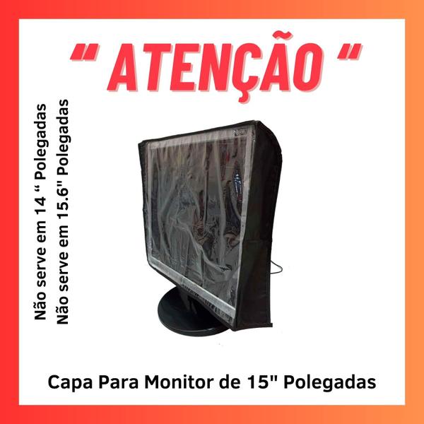 Imagem de Kit Atx Capa Para Computador Gabinete CPU Monitor Full HD 15" Polegadas Resistente Poeira