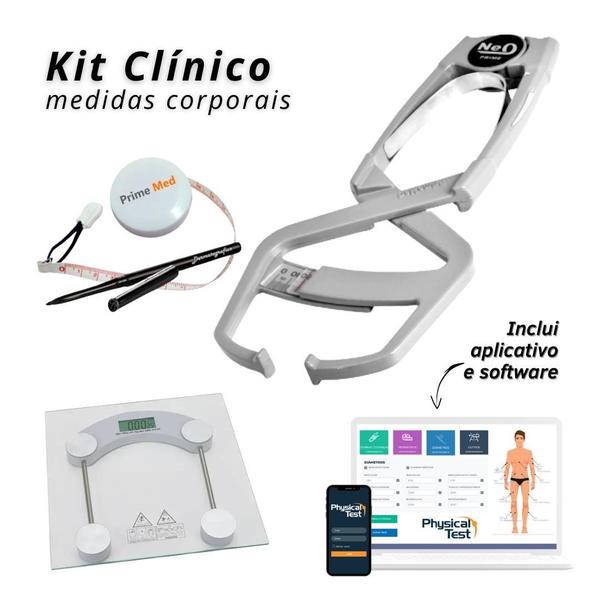 Kit Avaliação Fisica Clinico Neo Cinza Com Balança - Prime Med Imagem de Kit Avaliação Fisica Clinico Neo Cinza Com Balança