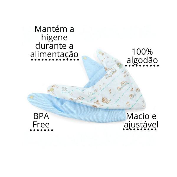 Imagem de Kit babador bandana estampado 100% algodao 2 unidades