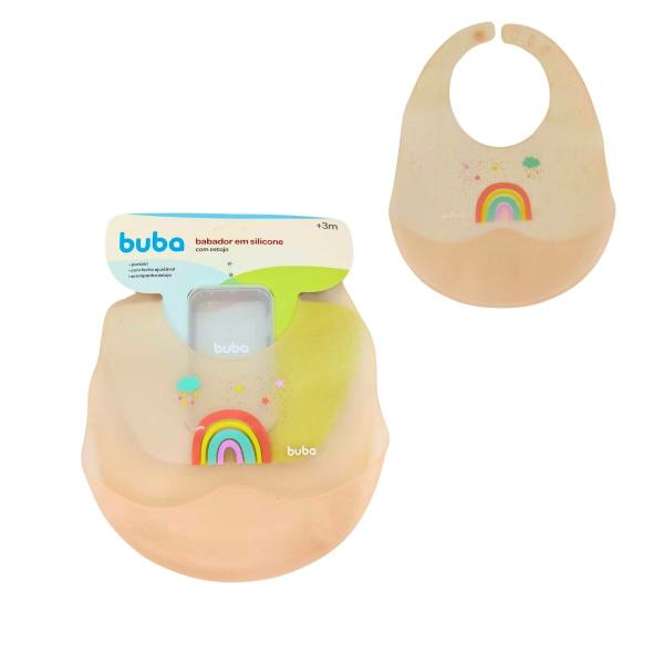 Imagem de Kit Babador Buba Silicone Impermeável com Estojo Arco-irís