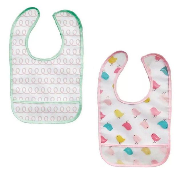 Kit Babador Com Bolso 2un. Passarinho - Buba Imagem de Kit Babador Com Bolso 2un. Passarinho - Buba