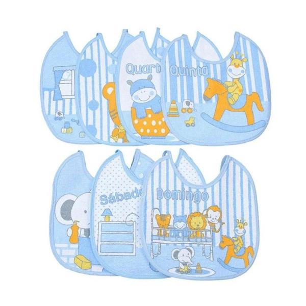 Kit babador impermeavel semaninha algodao 7 unidades papi - MBBIMPORTS Imagem de Kit babador impermeavel semaninha algodao 7 unidades papi