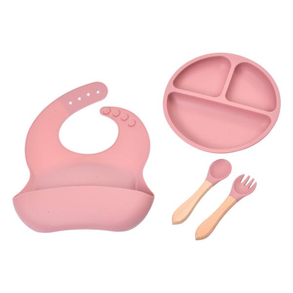 Imagem de Kit Babador Prato Talheres Silicone Pietra Baby