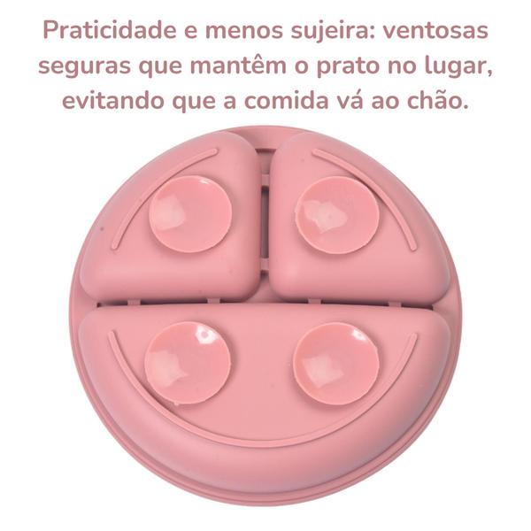 Imagem de Kit Babador Prato Talheres Silicone Pietra Baby