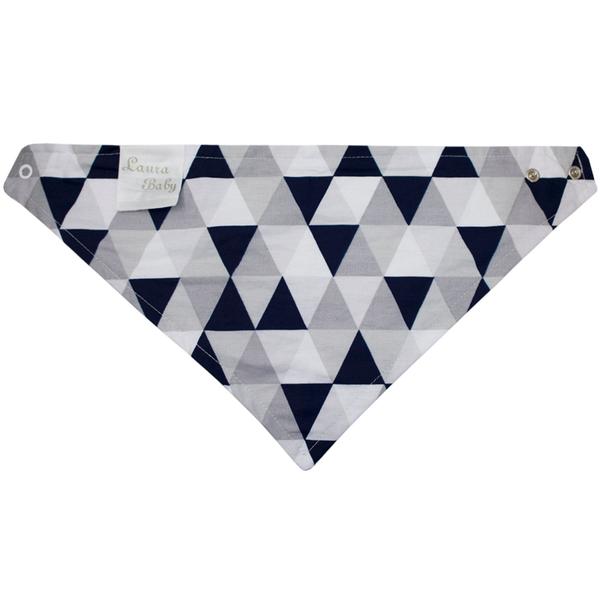 Imagem de Kit Babadores Bandana para Bebê 03 Peças - Losango Azul Marinho