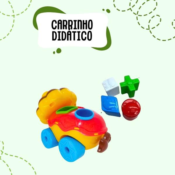 Imagem de Kit Baby Didático Carrinho + Leão + Pecinhas de encaixe