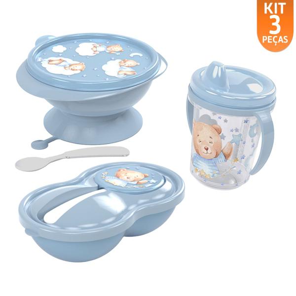 Imagem de Kit Baby Urso Tigela com Ventosa Pote de Papinha Caneca Trio