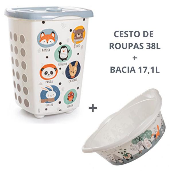 Imagem de Kit Bacia + Cesto Infantil Plasútil Barato