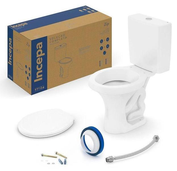 Imagem de Kit Bacia Com Caixa + Acessórios Instalação Zip Branco