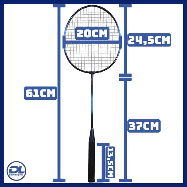 Imagem de Kit Badminton Completo 2 Raquetes 3 Petecas Bolsa Raqueteira