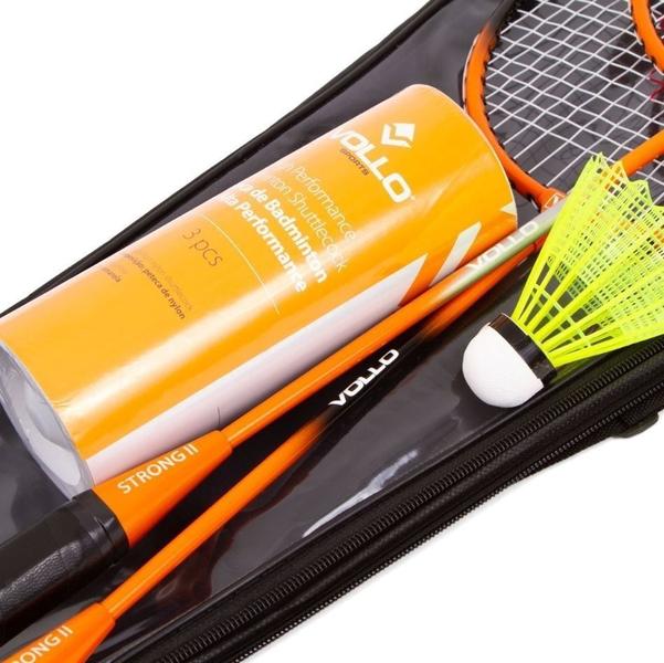 Imagem de Kit Badminton Completo 2 Raquetes 3 Petecas Bolsa Raqueteira