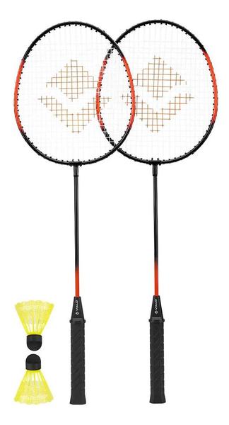 Imagem de Kit Badminton Completo 2 Raquetes e 2 Petecas Nylon Vollo