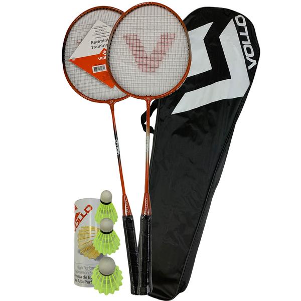 Imagem de Kit Badminton Raquetes Petecas VB002 Vollo Ideal Escolas