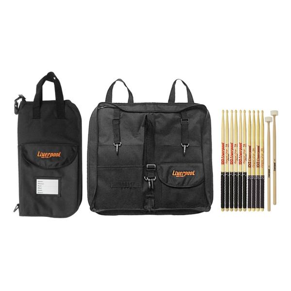 Kit Bag 02P e 6 Pares de Baquetas Liverpool Imagem de Kit Bag 02P e 6 Pares de Baquetas Liverpool