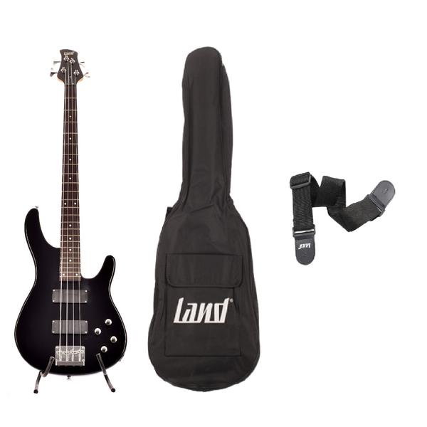 Imagem de Kit baixo land eletrico l-b3-4 bk + capa + correia