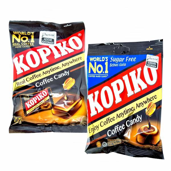 Imagem de Kit Bala Café Coreano Kopiko Tradic. 120g e Sugar Free 75g