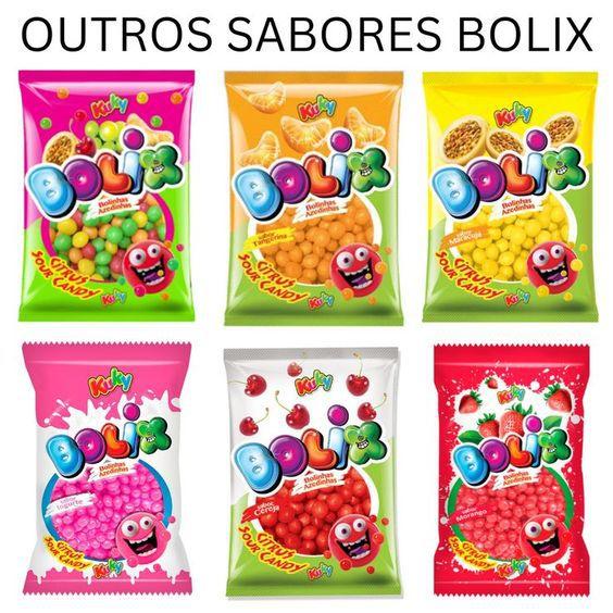 Kit Bala de Goma Azeda Bolix 5 Sabores com 500g cada - Kuky Imagem de Kit Bala de Goma Azeda Bolix 5 Sabores com 500g cada