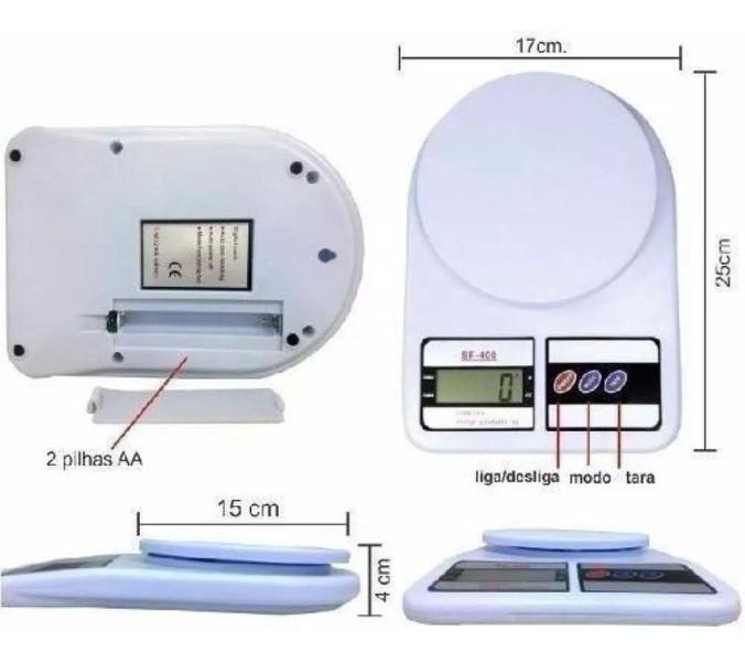 Imagem de Kit Balança Digital Cozinha Com Termômetro Culinário Espeto