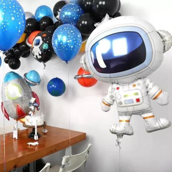 Imagem de Kit Balão 5 Unidades Astronauta Planeta Decoração Festa de Aniversário Personalizado Balões Látex