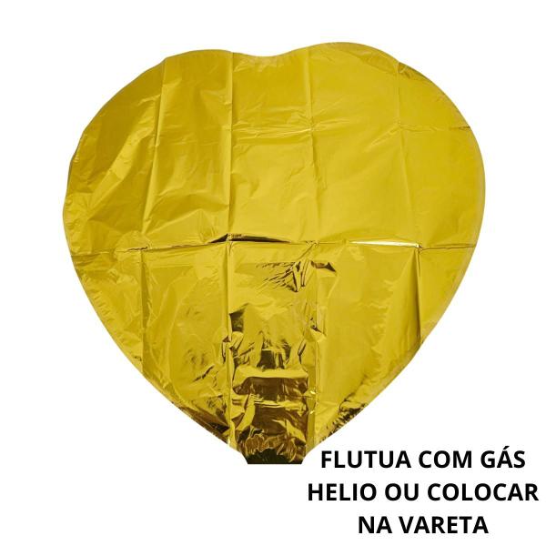 Imagem de kit balão buque 9 peças metalizado e latex festa cor ouro