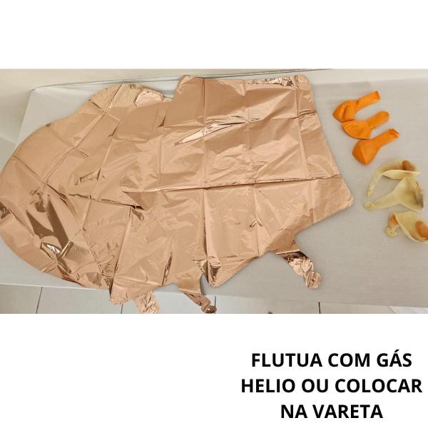 Imagem de kit balão buque 9 peças metalizado e latex festa cor rosê