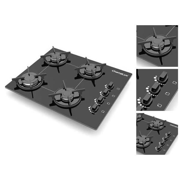 Imagem de Kit Balcão Cooktop Chamalux Chef 1 Porta com Fogão Cooktop 4 Bocas