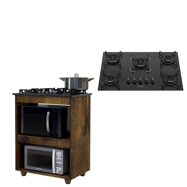 Imagem de Kit Balcão Cooktop Turim com Fogão Cooktop 5 Bocas Itatiaia