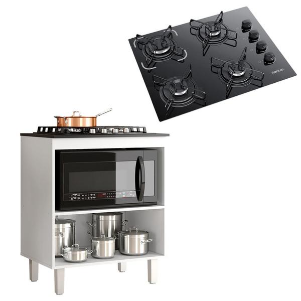 Kit Balcão Cooktop Zanzini Master sem Porta e Fogão Cooktop 4 Bocas Preto Itatiaia Imagem de Kit Balcão Cooktop Zanzini Master sem Porta e Fogão Cooktop 4 Bocas Preto Itatiaia