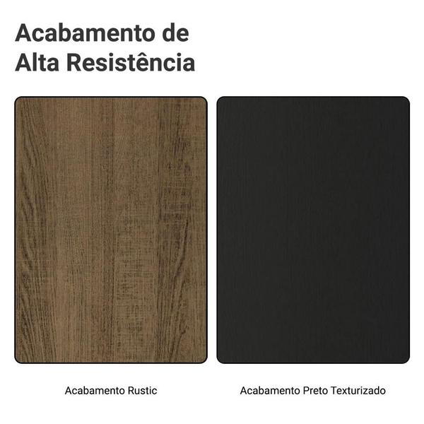 Imagem de Kit Balcão + Cristaleira 70cm Rustic/Preto Agata Madesa 01