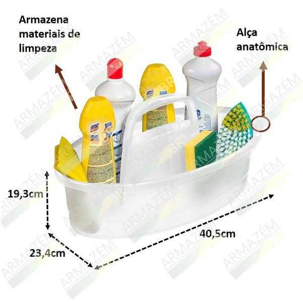 Imagem de kit Balde 14l Oval Limpeza Rodo + Balaio Cesto Lavanderia Plástico - Sanremo