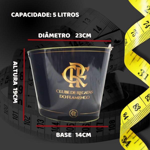 Imagem de Kit Balde Alumínio Gelo Cerveja Grande Preto + Taça Windsor