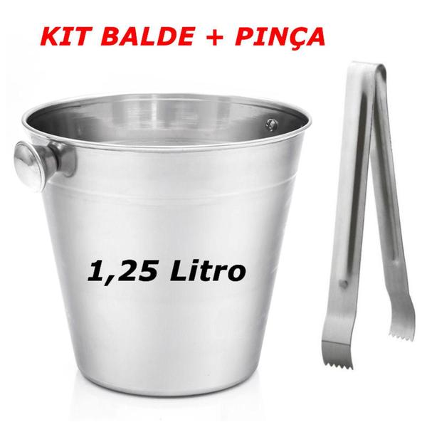 Imagem de Kit Balde De Gelo 1,25Ml E Pegador