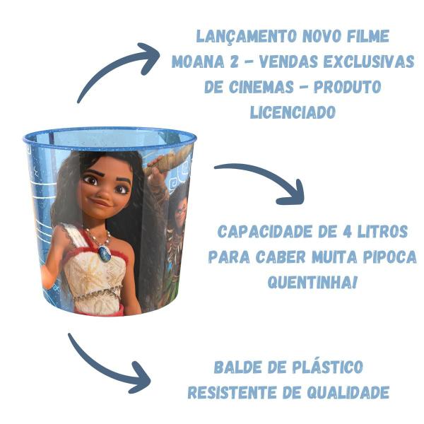 Imagem de Kit Balde Pipoca Moana 2 4L + Copo Moana 3d Pua Orelha 510ml Novo Filme Lançamento Exclusivo Cinema 2024