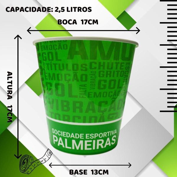 Imagem de Kit Balde Pipoca Verde 2,5L + 4Un Copo Americano Cerveja