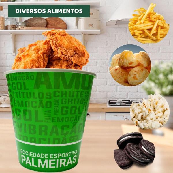 Imagem de Kit Balde Pipoca Verde 2,5L + 4Un Copo Americano Cerveja