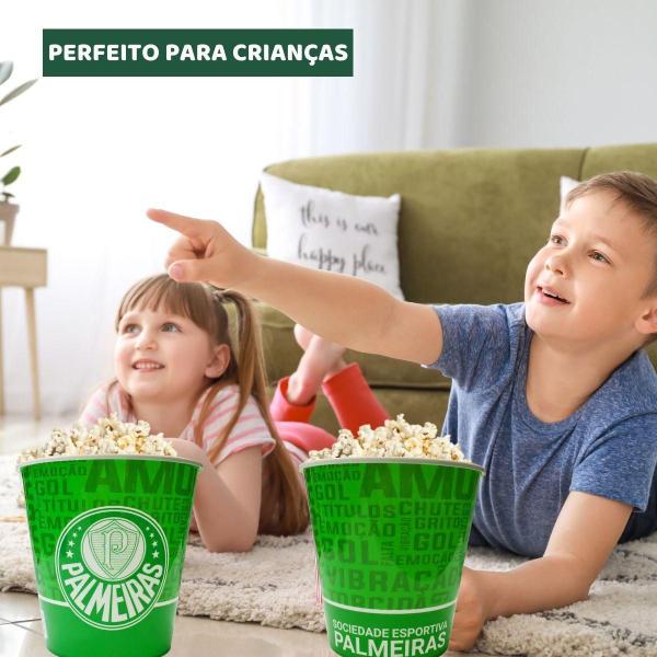 Imagem de Kit Balde Pipoca Verde 2,5L + Squeeze Garrafa Térmica Bico