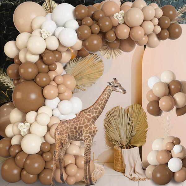 Imagem de Kit Balloon Garland Arch Ouddy Life 146 unidades Brown Safari