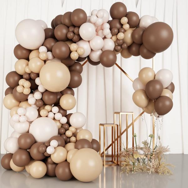 Imagem de Kit Balloon Garland Arch RUBFAC 276 unidades marrom para decoração de festas