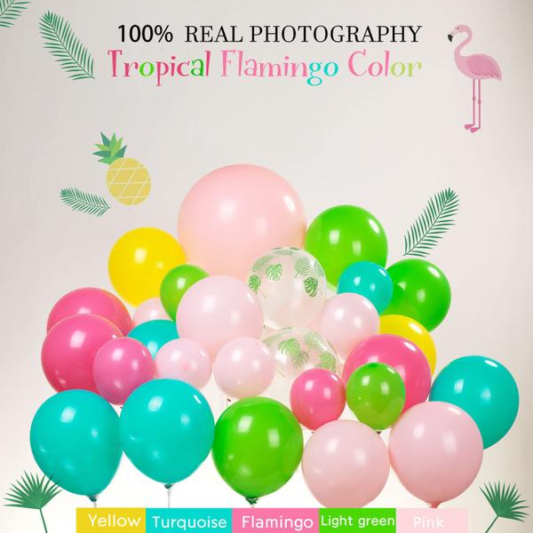 Imagem de Kit Balloon Garland Arch Tropical Flamingo 140 unidades Kozee