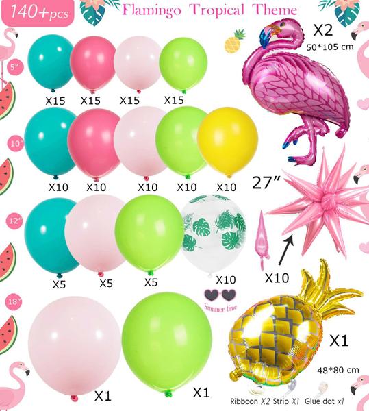 Imagem de Kit Balloon Garland Arch Tropical Flamingo 140 unidades Kozee