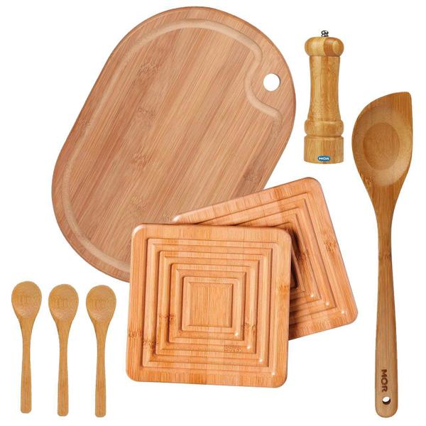 Imagem de Kit Bamboo 8 Utensílios de Cozinha em Bambu - Mor Fratelli