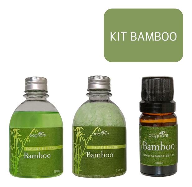 Imagem de Kit Bamboo Espuma de banho + Sais de Banho + Essência Umidificador Bamboo Banheira Hidromassagem