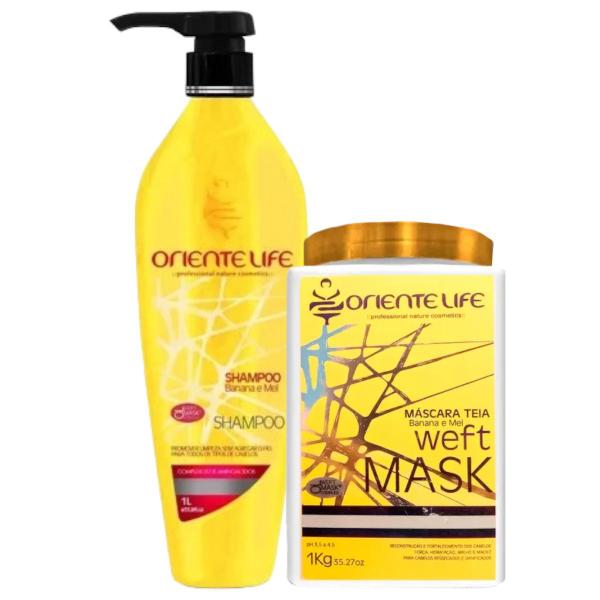 Imagem de Kit Banana e Mel 1 Shampoo 1 Máscara 1L Oriente Life