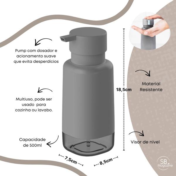 Kit Bancada De Banheiro Dual Porta Escova E Porta Sabonete Líq. Chumbo Ou Imagem de Kit Bancada De Banheiro Dual Porta Escova E Porta Sabonete Líq. Chumbo Ou