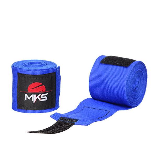 Imagem de Kit Bandagem 2,55m Mks Combat com 3 Pares Azul