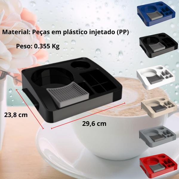 Imagem de Kit Bandeja Café Organizadora + Garrafa Térmica 1L Verona Cantinho Café Porta Copo Sachê Servire 1