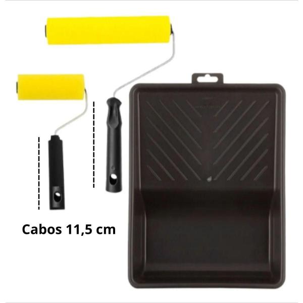 Imagem de Kit Bandeja N3 Pequena + 2 Rolos Pop 5Cm E 9Cm Com Cabo Metal