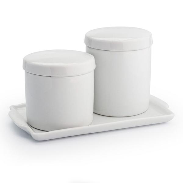 Kit Bandeja Porta Algodão E Cotonete Porcelana - Ordalha Imagem de Kit Bandeja Porta Algodão E Cotonete Porcelana