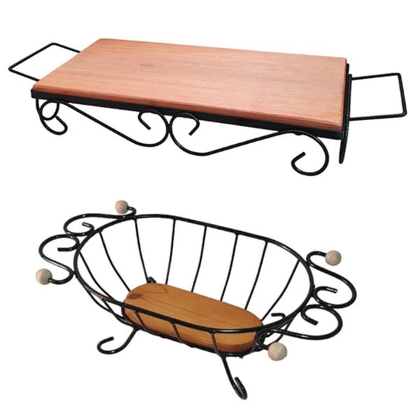 Kit Bandeja Rústica com Alças + Fruteira de Mesa - Oferta de Fábrica - GS Artesanatos Imagem de Kit Bandeja Rústica com Alças + Fruteira de Mesa - Oferta de Fábrica