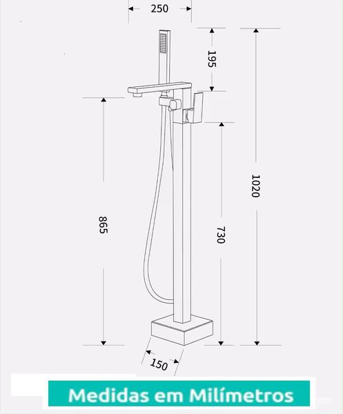 Imagem de Kit Banheira Freestanding Venezza 1.50m c/Misturador Cromado